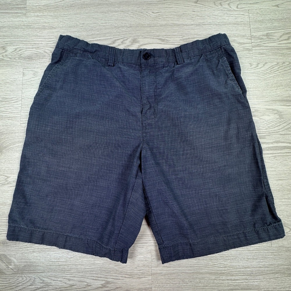 Tommy Hilfiger Men's Shorts Chino Flat Front Blue 36 Cotton Micro Stripe Casual